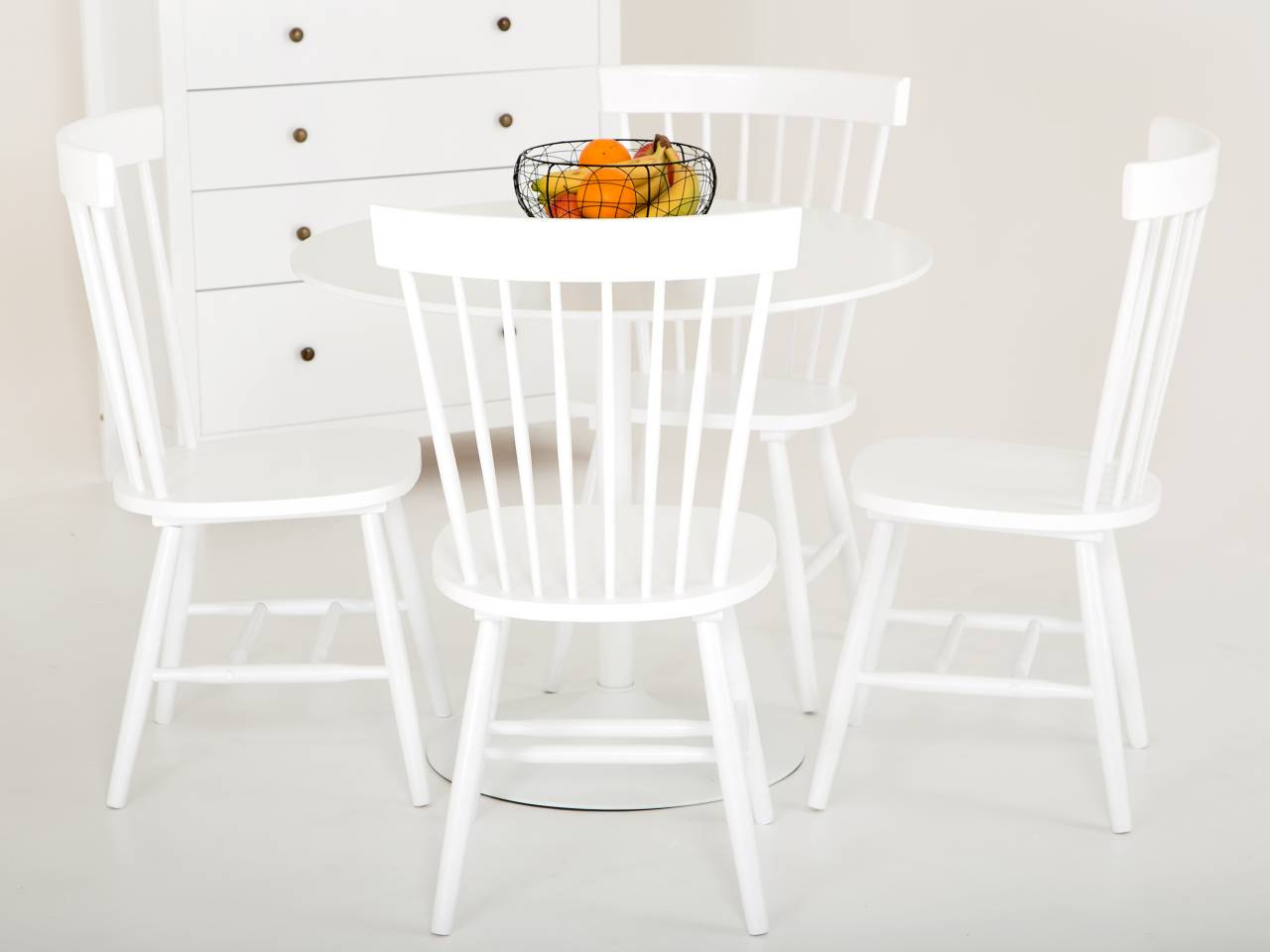AURORA Bord 90 Vit + 4 SALTVIK Stol Vit
