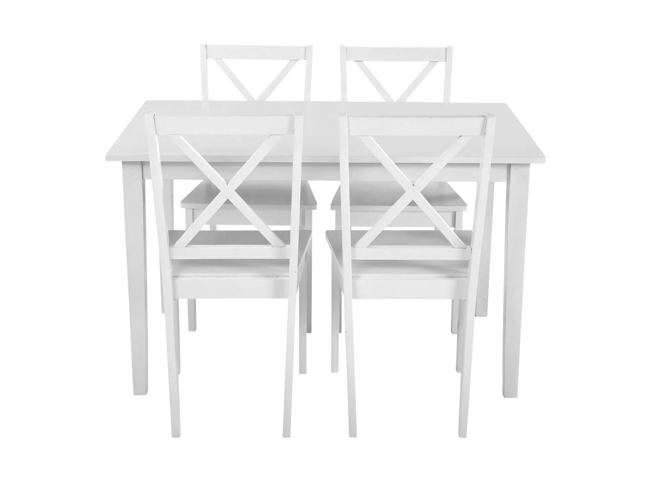 BARRINGTON Bord 120 + 4 Stolar Vit